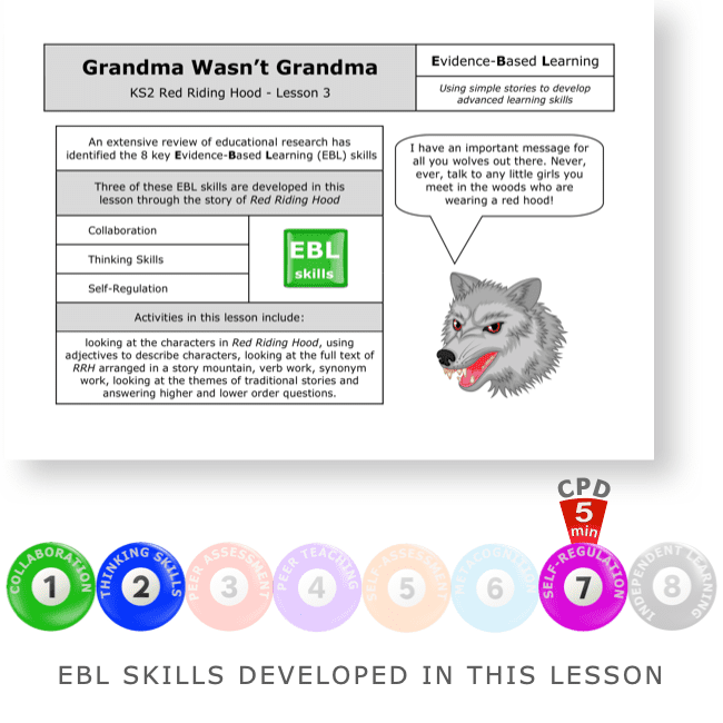Grandma Wasn't Grandma - Red Riding Hood - KS2 English Evidence Based Learning lesson